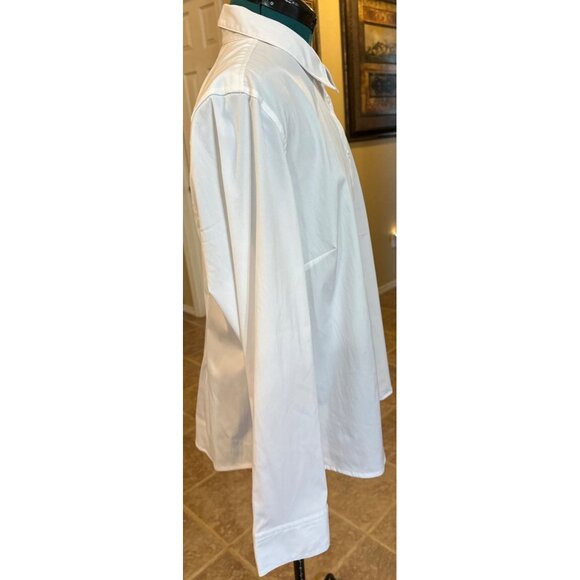 Women's Time & Tru Button-Down White Blouse Polyester Blend Size XXL(20) - Picture 14 of 15